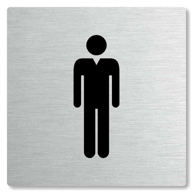 WC muži, 100x100mm, stříbrná, Nevada